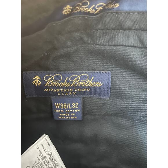 Brooks Brothers Men's 38 x 32 Navy Blue Advantage Chino Clark Cotton Pants NWT - Picture 2 of 7